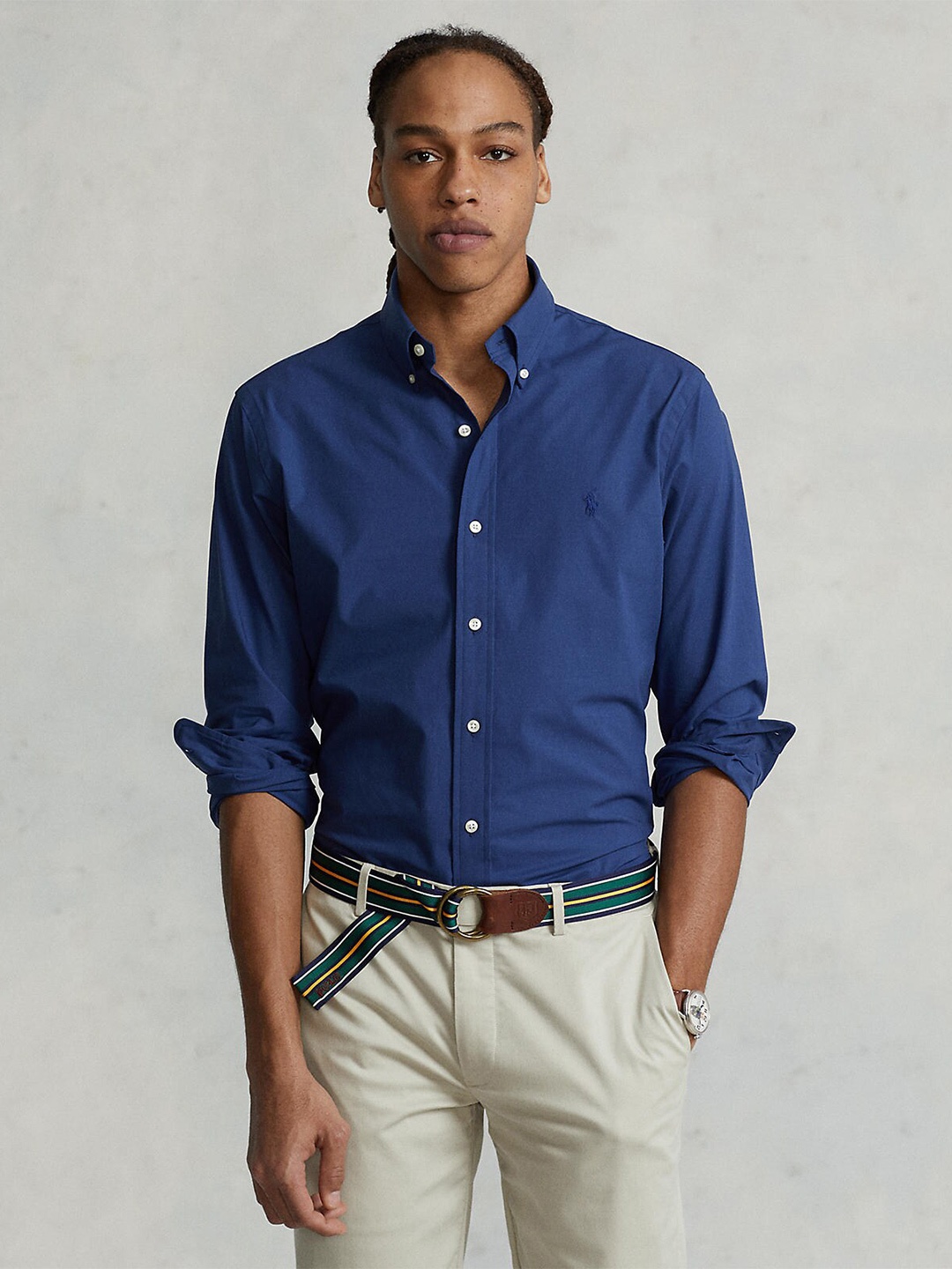 

Polo Ralph Lauren Men Blue Solid Casual Shirt