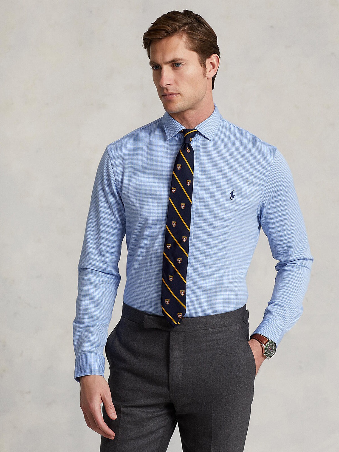 

Polo Ralph Lauren Men Blue Checked Formal Shirt