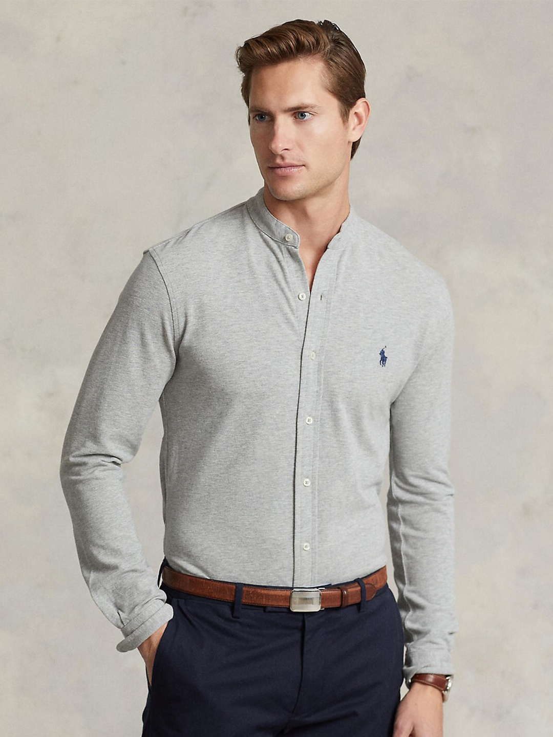 

Polo Ralph Lauren Men Grey Slim Fit Casual Shirt