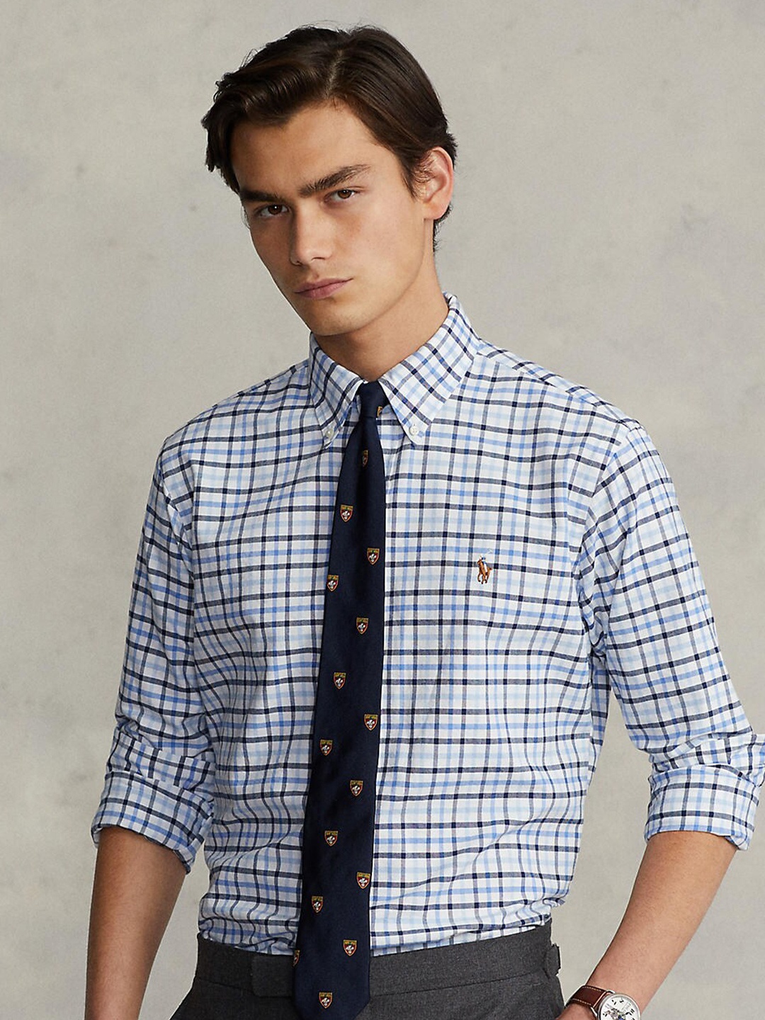 

Polo Ralph Lauren Men Blue Checked Formal Shirt
