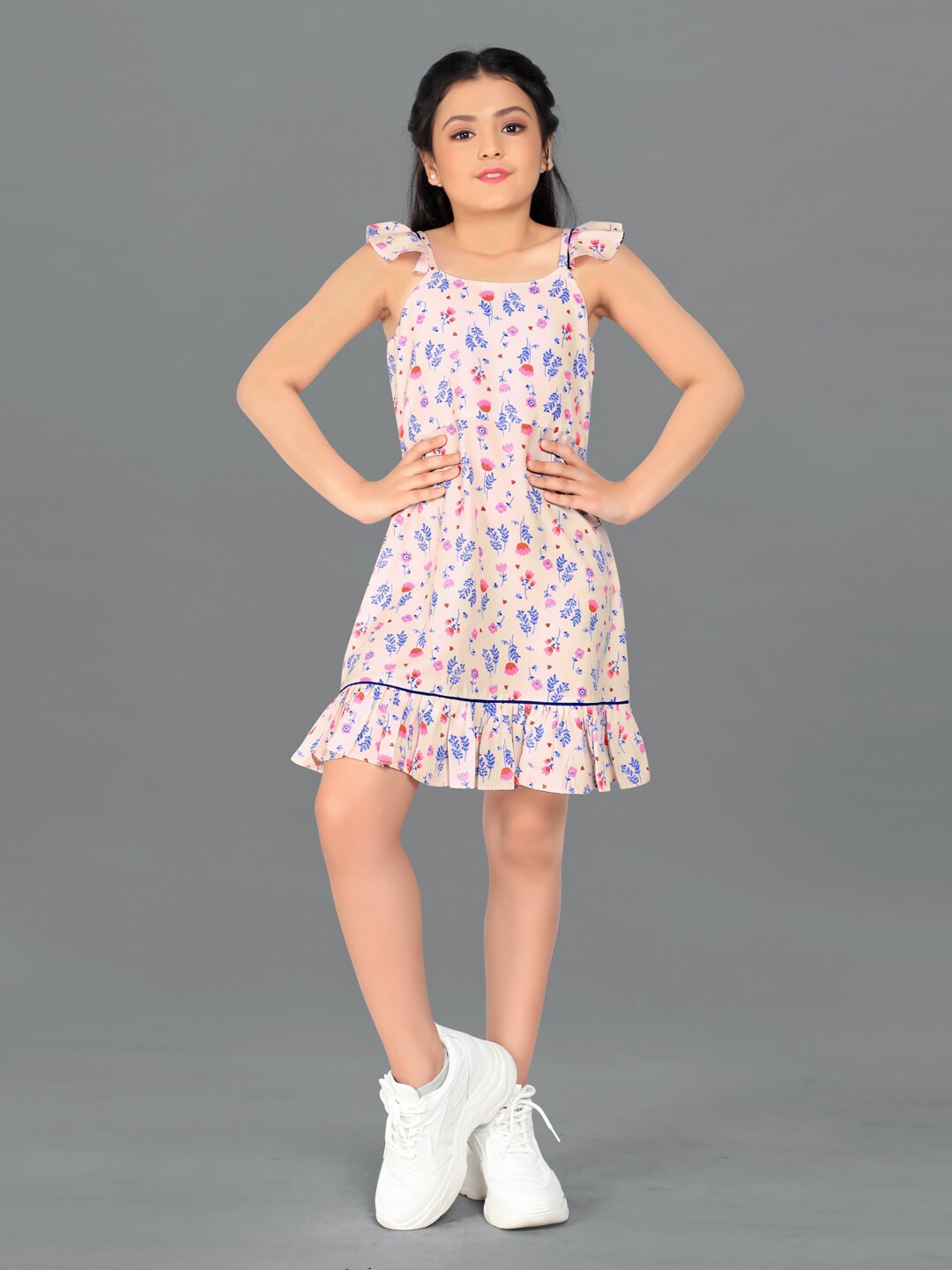 

FASHION DREAM Girls Off White Floral A-Line Dress