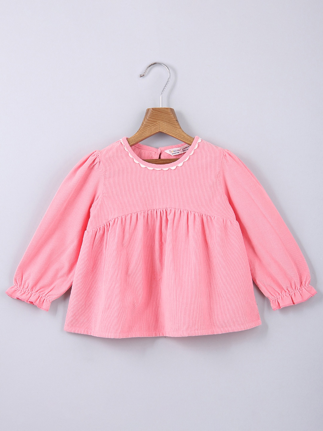 

Beebay Girls Pink & White Pure Cotton Top