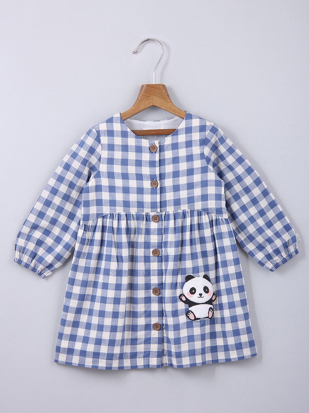 

Beebay Girls Blue & White Checked Dress