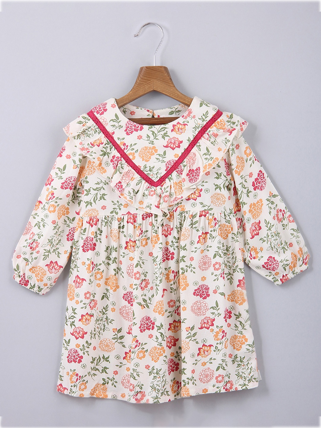 

Beebay Cream-Coloured Floral A-Line Dress