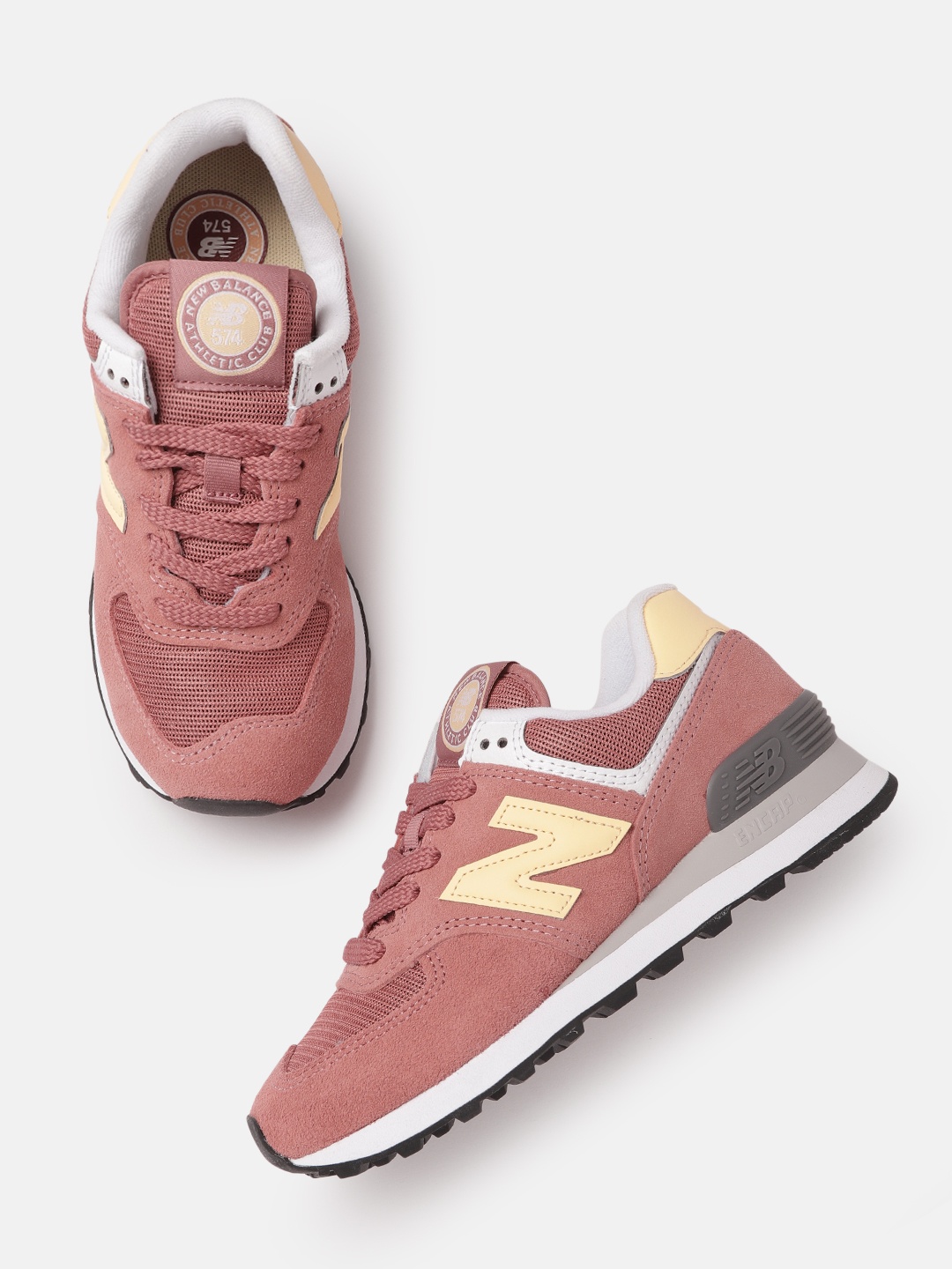 

New Balance Women Dusty Pink Solid Sneakers, Rose
