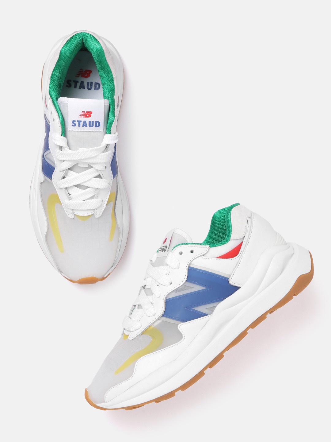 

New Balance Women White Colourblocked Leather Sneakers Excluding Trims