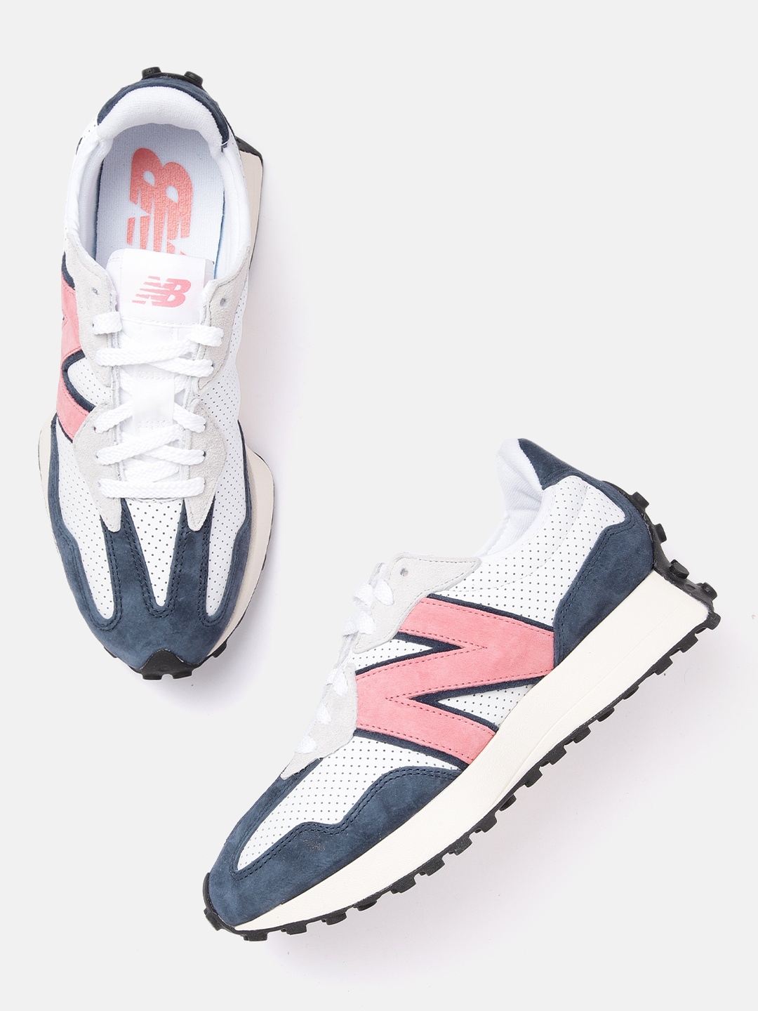 

New Balance Men Colourblocked & Perforated Driving Shoes, White
