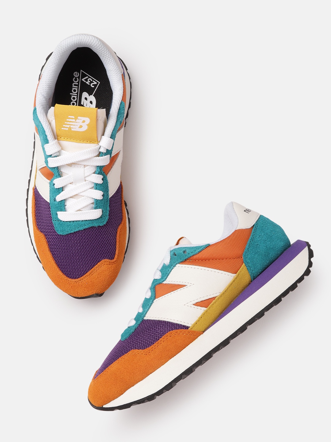 

New Balance Women Orange Colourblocked Sneakers