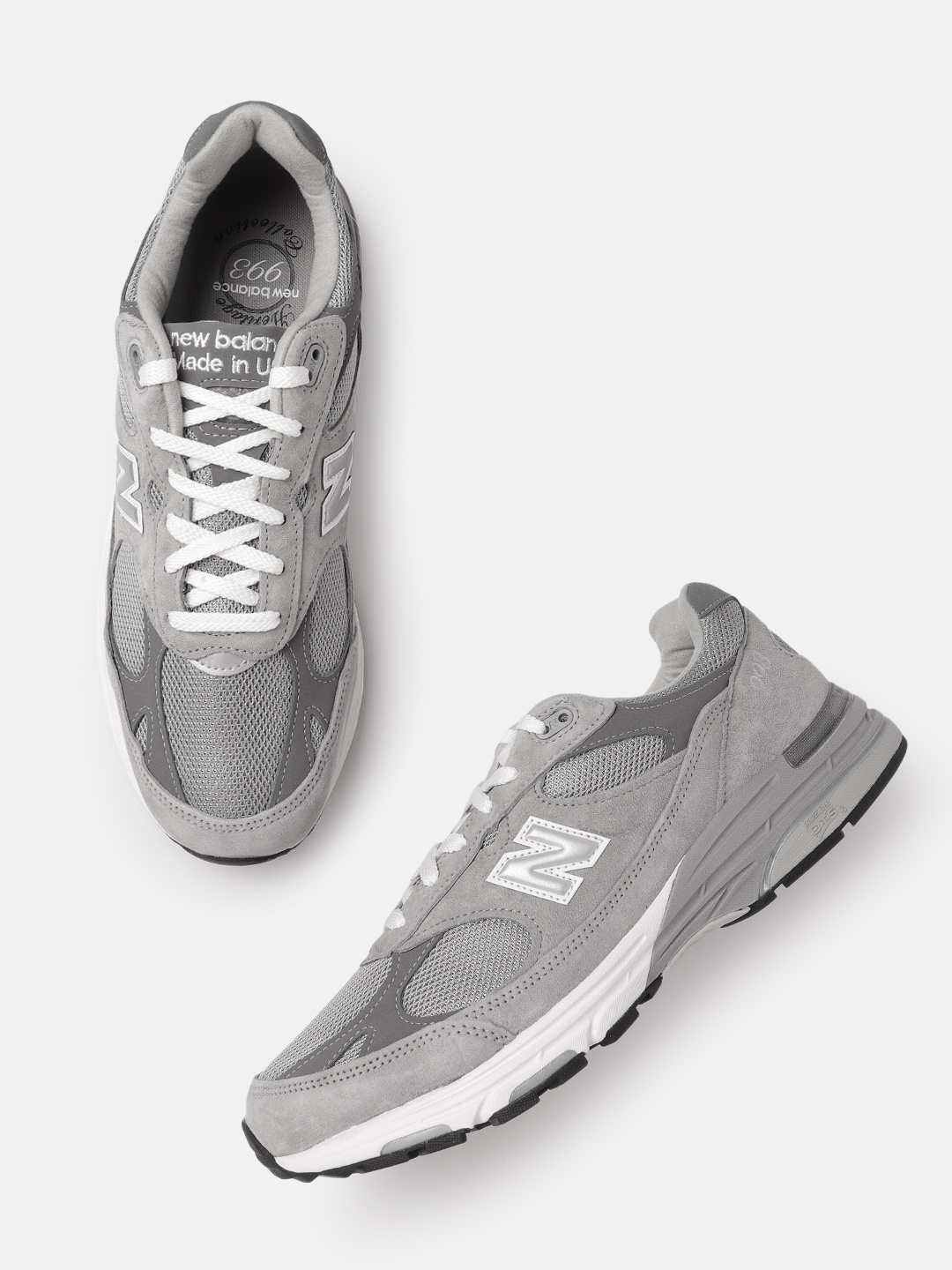 

New Balance Men Grey Solid 993 Sneakers