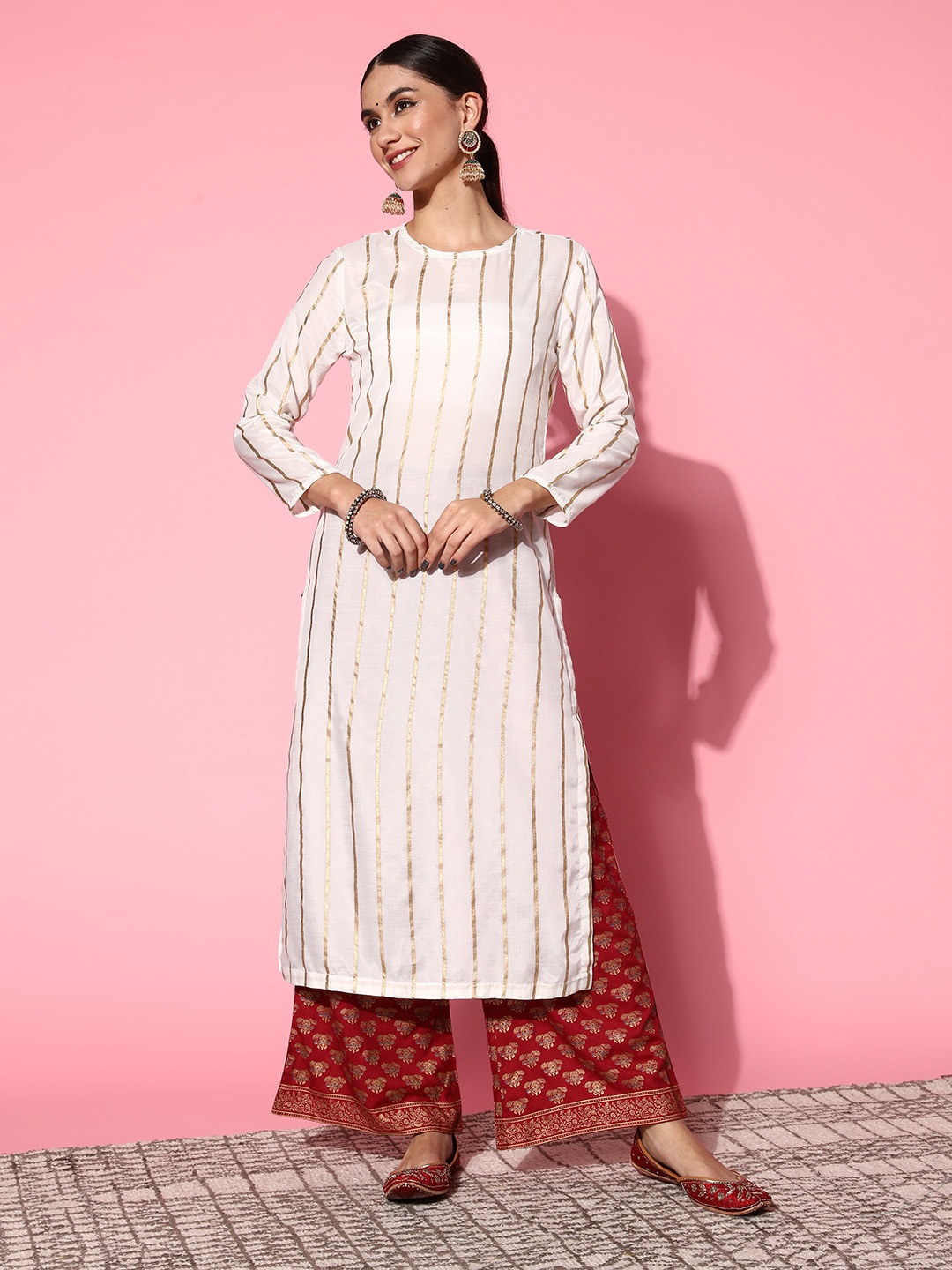 

Moda Rapido Women Beautiful White Polyester Print Mix Kurta