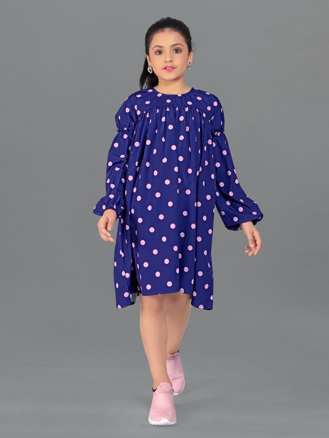 

FASHION DREAM Girls Blue Printed A-Line Dress