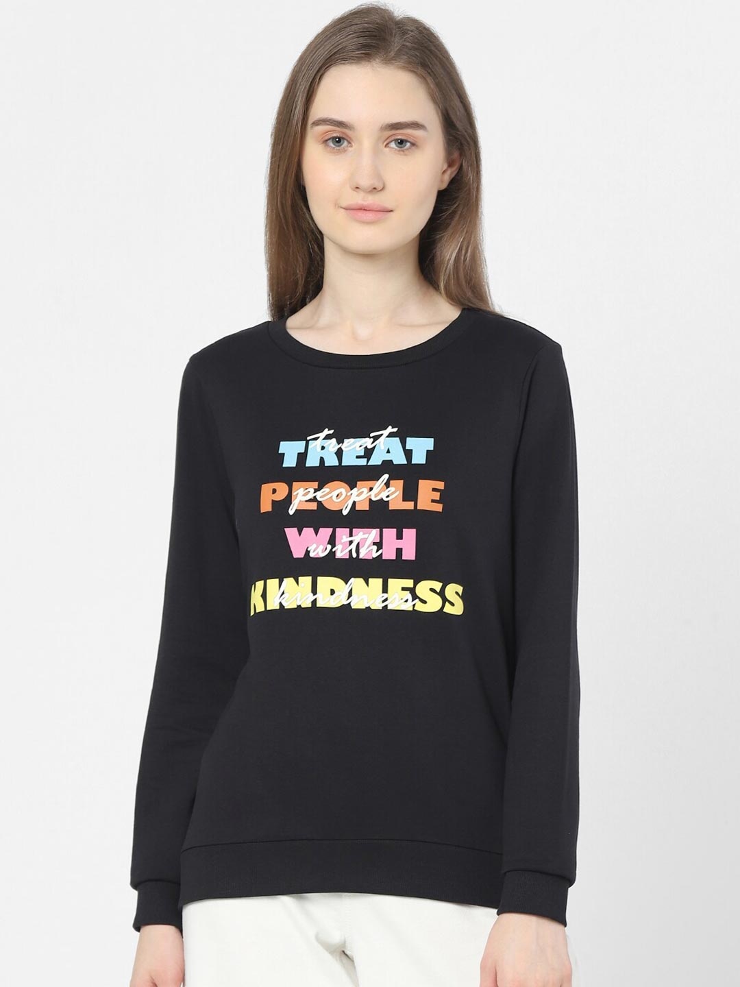 

Vero Moda Women Black Printed Sweatshirt