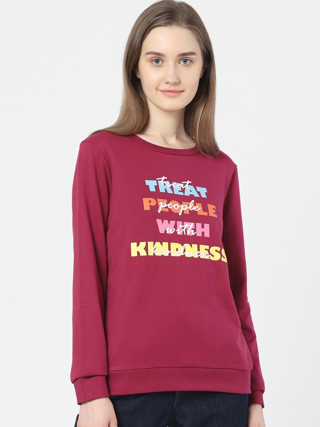 

Vero Moda Women Red Printed Sweatshirt