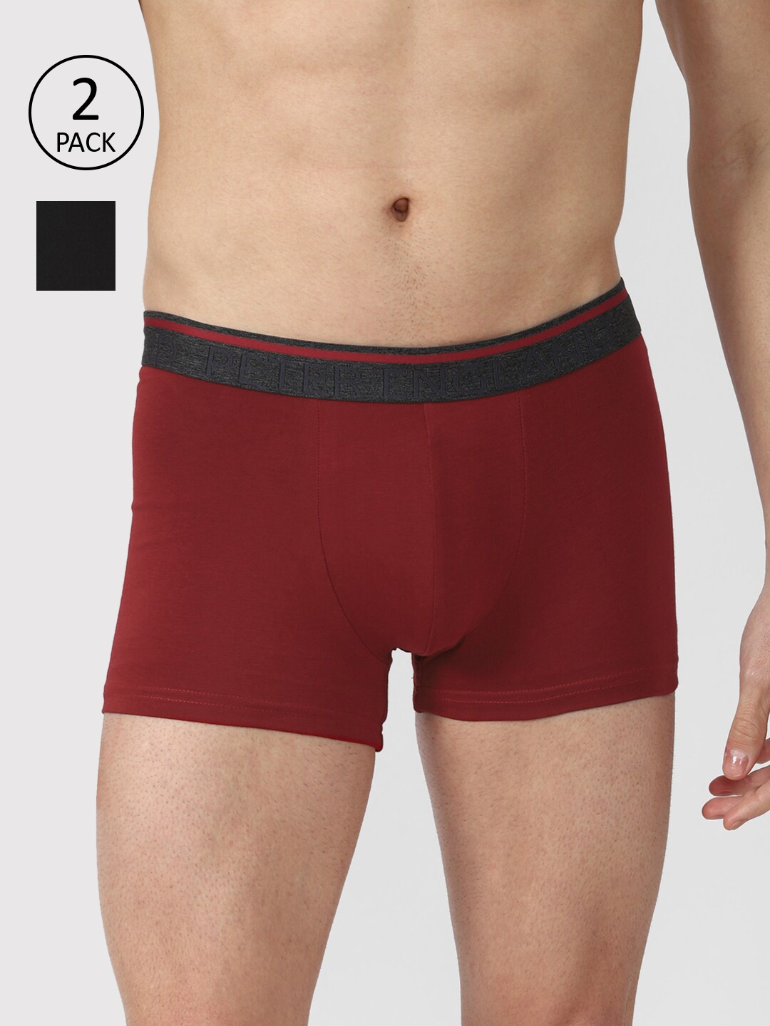 

Peter England Pack of 2 Men Black Trunk