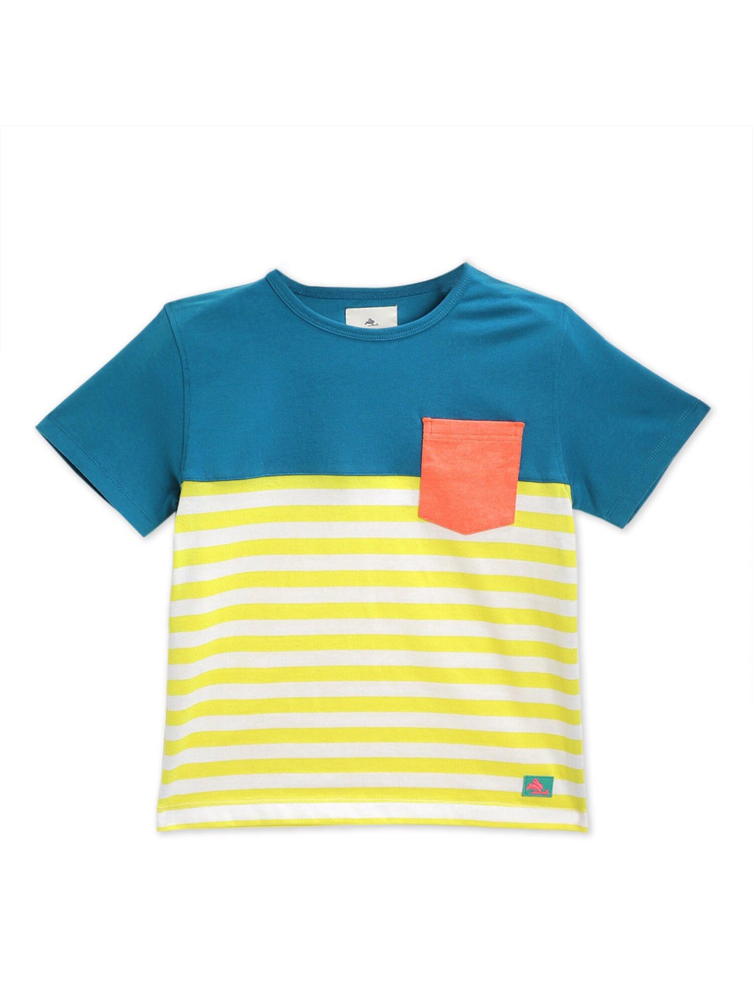 

Cherry Crumble Boys Yellow & Blue Striped T-shirt