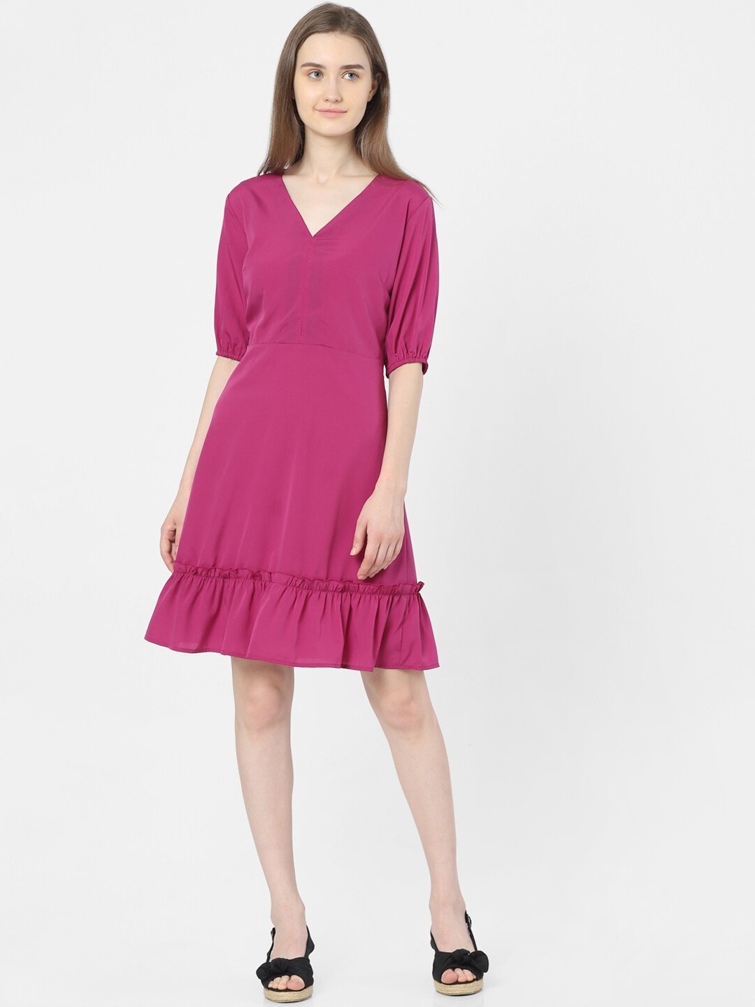 

Vero Moda Women Pink A-Line Dress