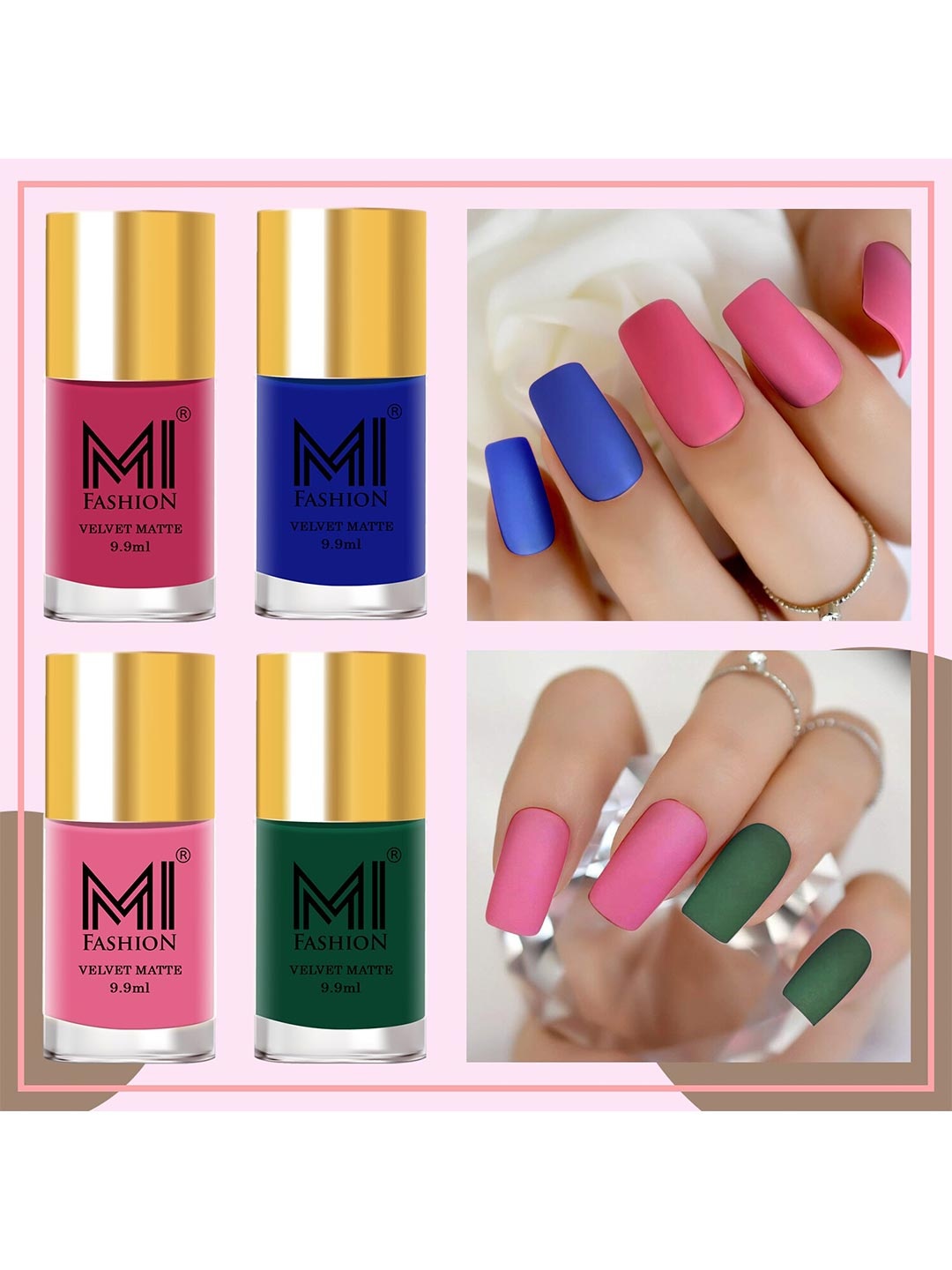 

MI FASHION Pack of 4 Nail Polish, Multi