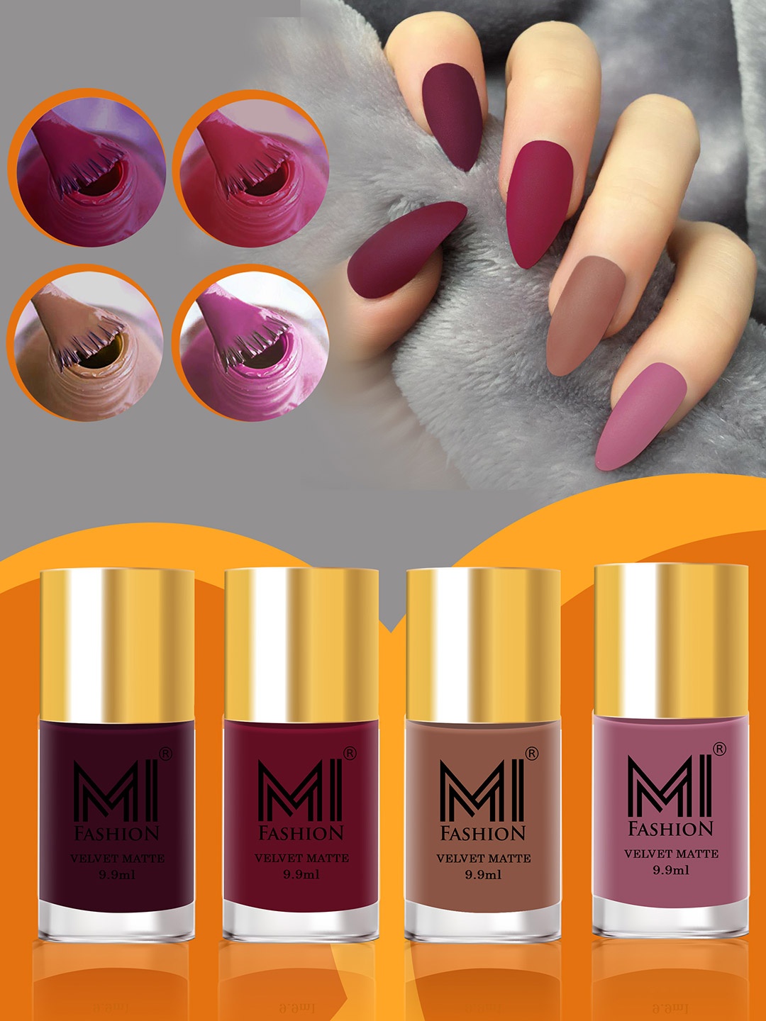 

MI FASHION Pack of 4 Nail Polish, Multi