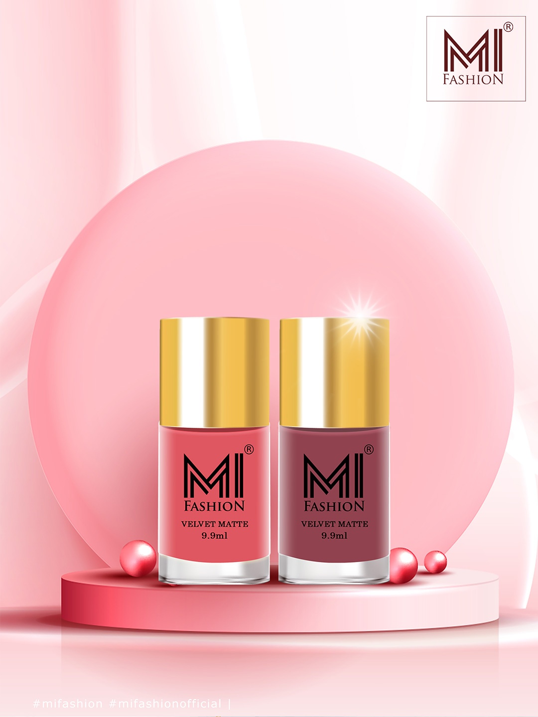 

MI FASHION Set of 4 Matte Nail Polish 9.9ml Each, Red