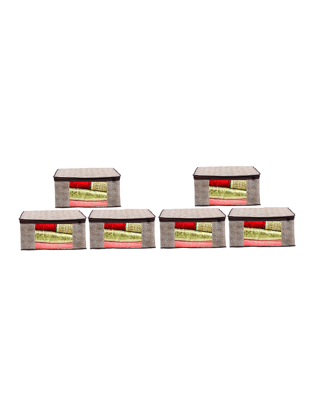 

Home Fresh Set Of 6 Brown Printed Organisers