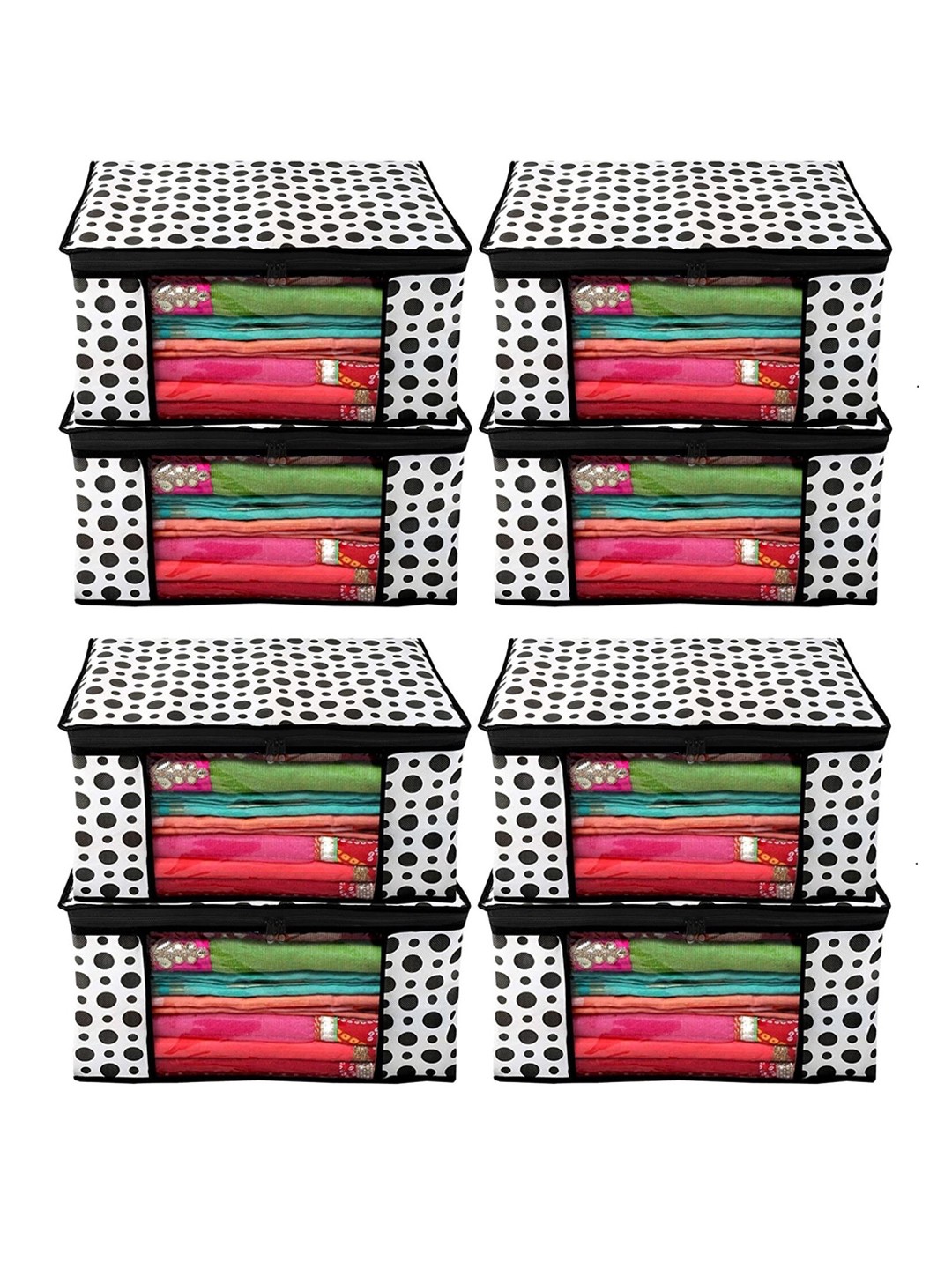 

Home Fresh Set Of 8 White Printed Saree Organisers