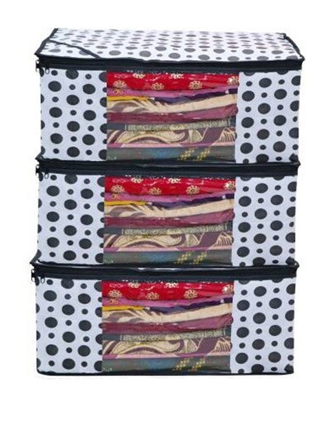 

Home Fresh Set of 3 White Printed Saree Organisers