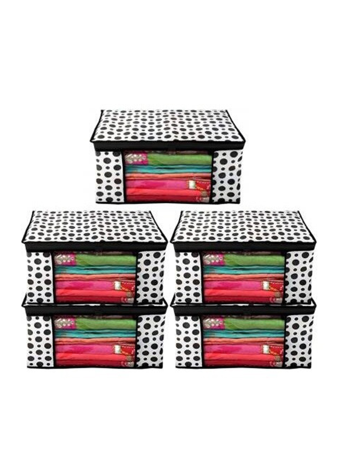 

Home Fresh Adults White Set Of 5 Printed Organizer