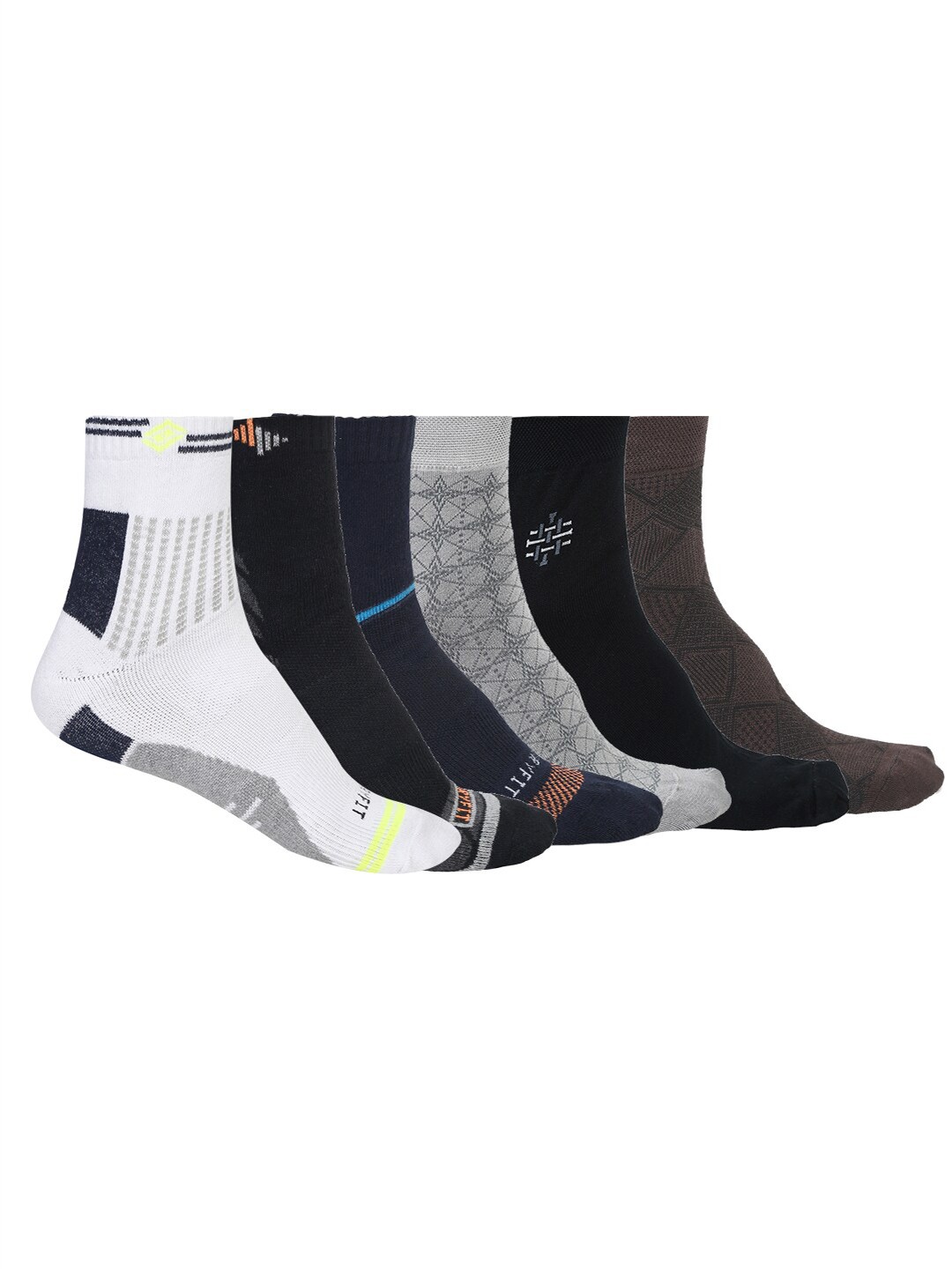 

VIMAL JONNEY Unisex Pack Of 6 Assorted Dryfit Above Ankle Length Socks