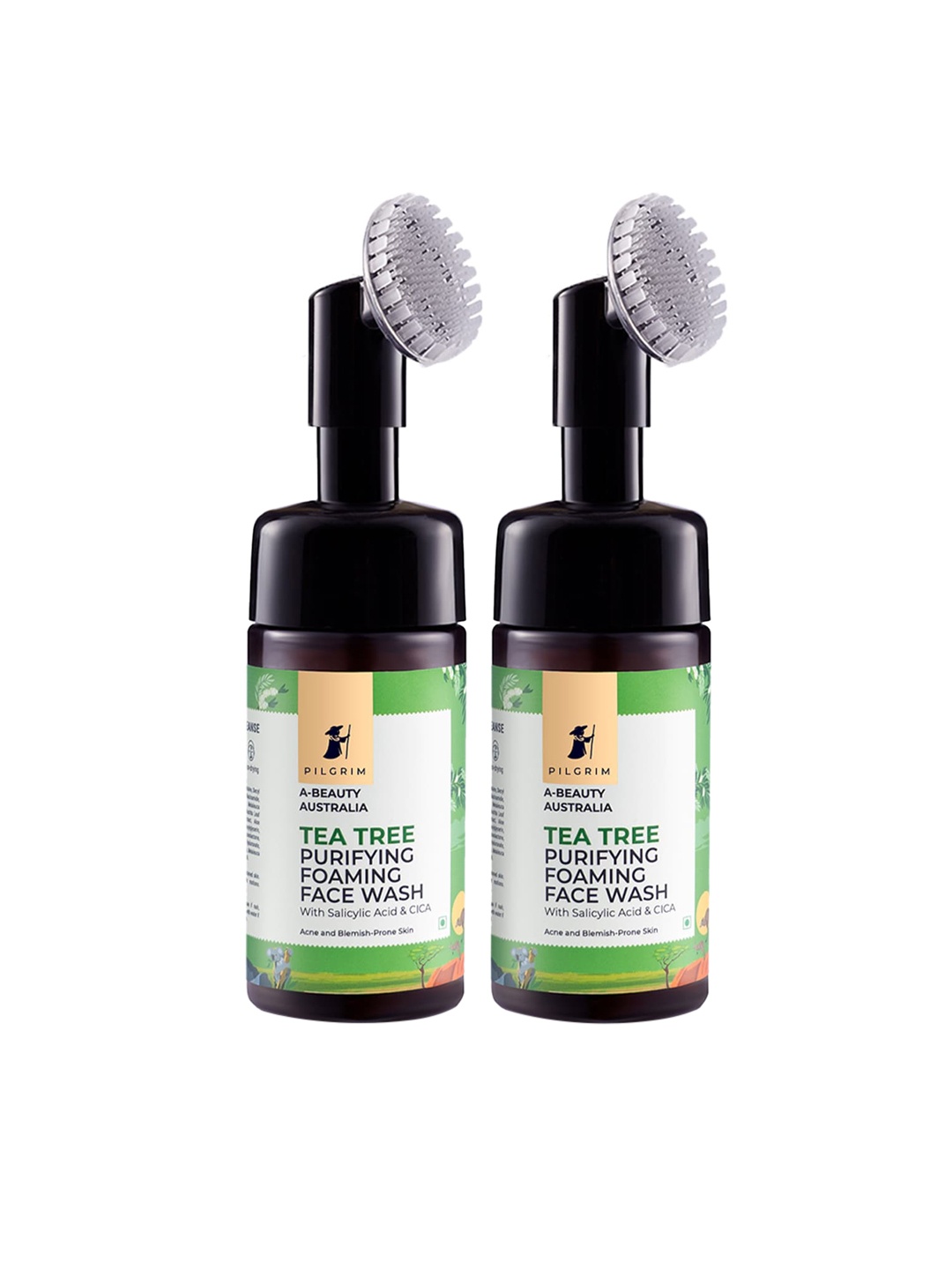 

Pilgrim Pack Of 2 Purifying Foaming Face Wash - 120 Ml Each, Green