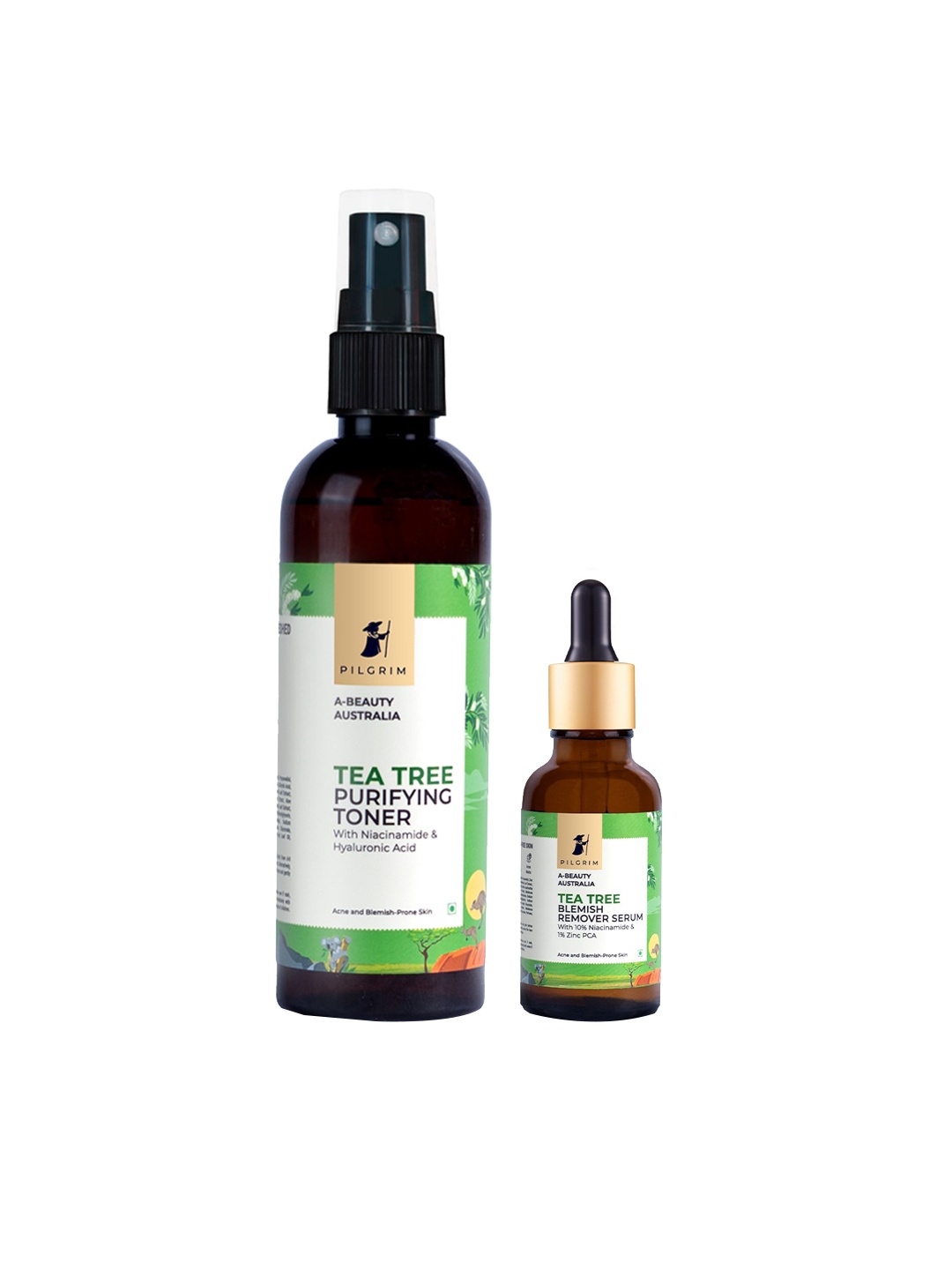 

Pilgrim Spot Removal Kit with 10% Niacinamide & Tea Tree Toner + Blemish Remover Serum, White