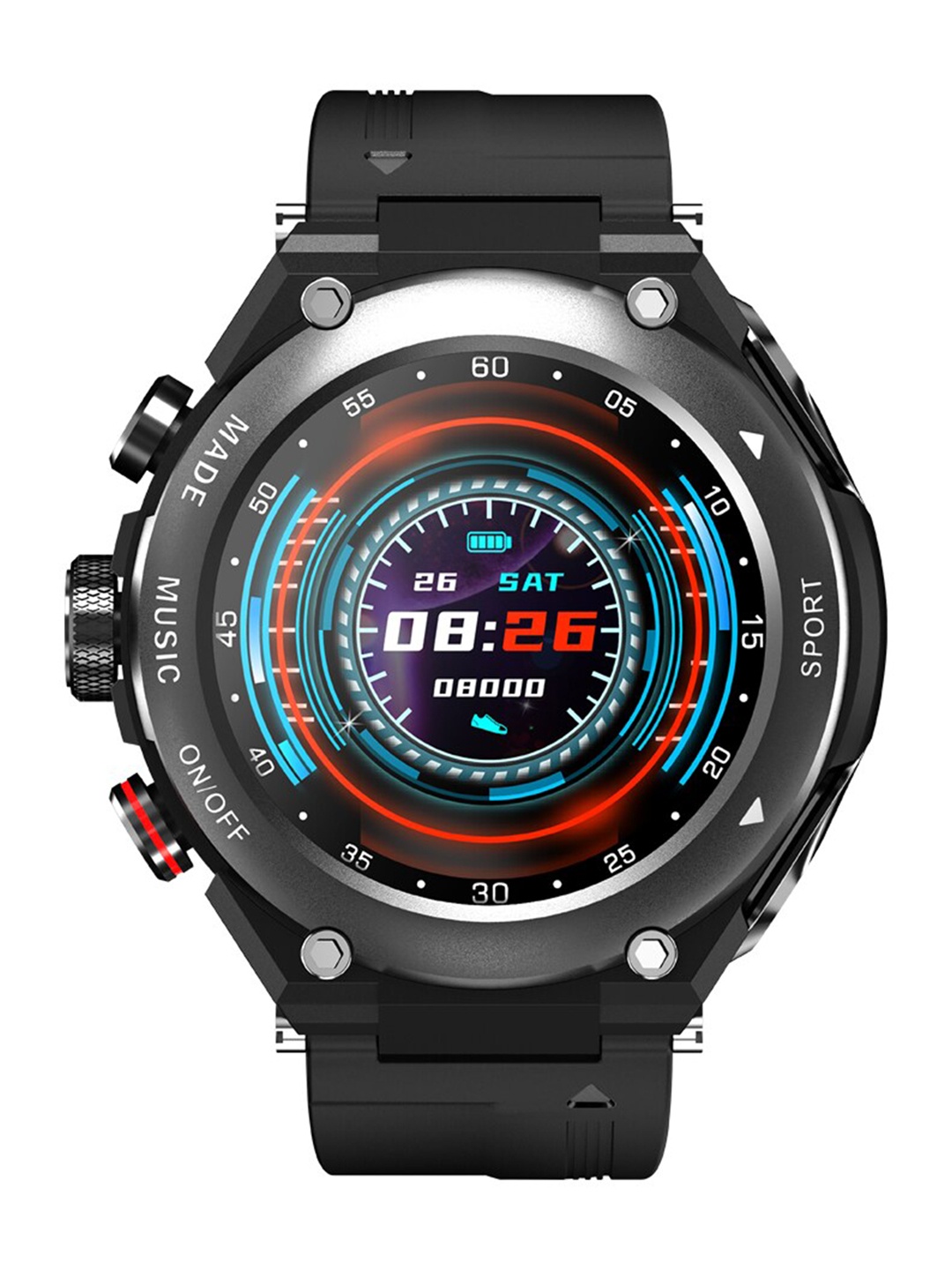 

JUST CORSECA Black Solid Wireless TWS Smart Watch