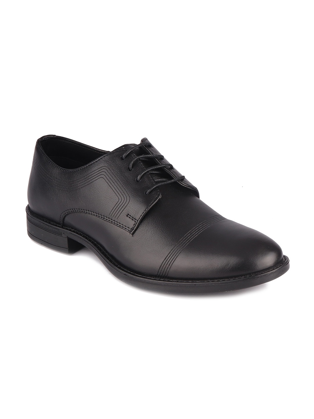 

TOP BRASS Men Black Solid Formal Derby Shoes