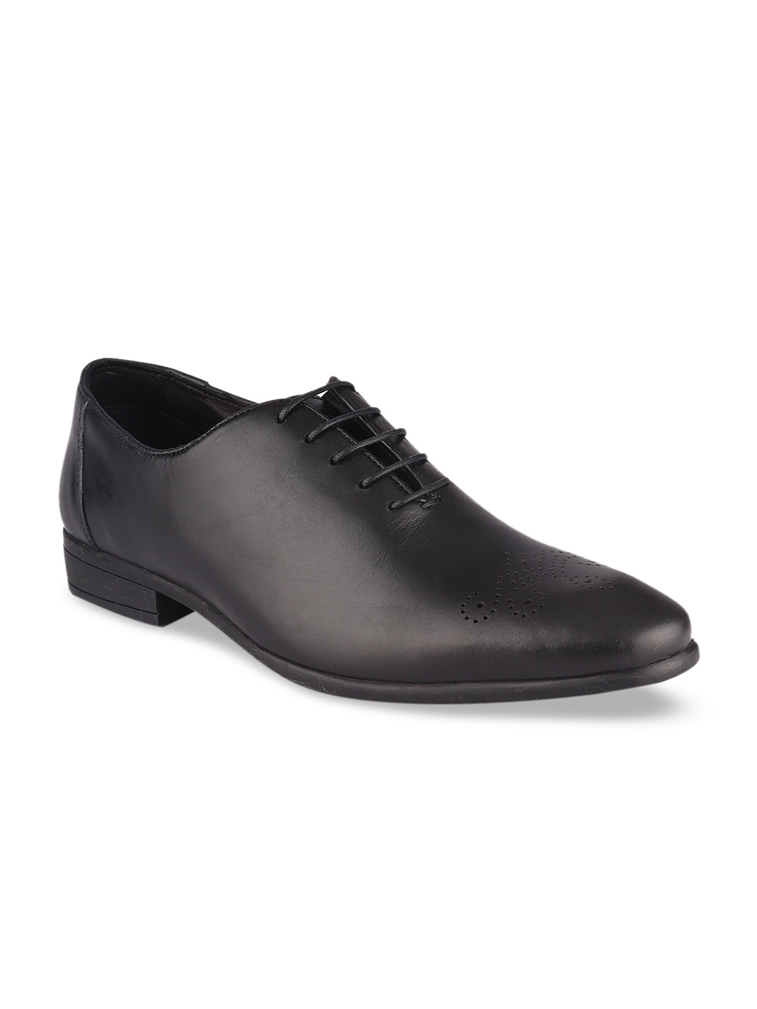 

TOP BRASS Men Black Solid Leather Formal Oxfords