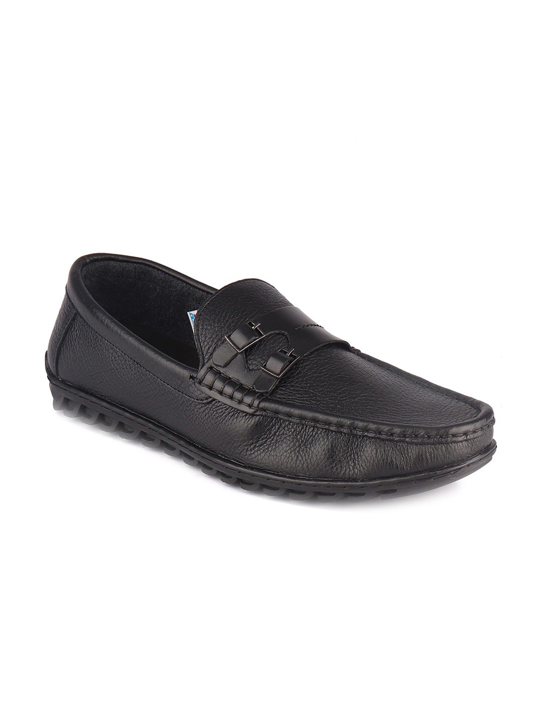 

TOP BRASS Men Black Solid Leather Formal Slip-Ons TB1020 001-Black