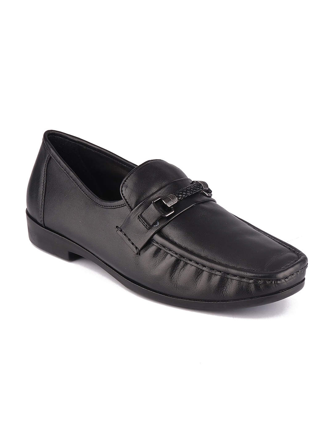 

TOP BRASS Men Genuine leather Loafer Slip On Formal Black Shoes