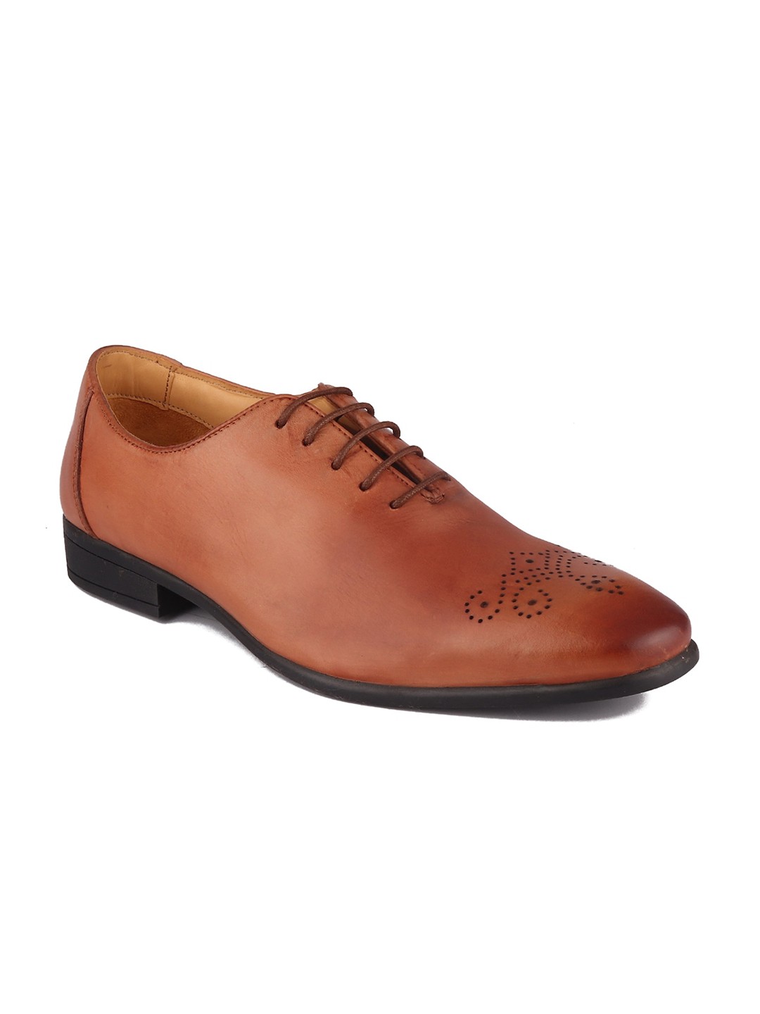 

TOP BRASS Men Tan Solid Leather Formal Oxford