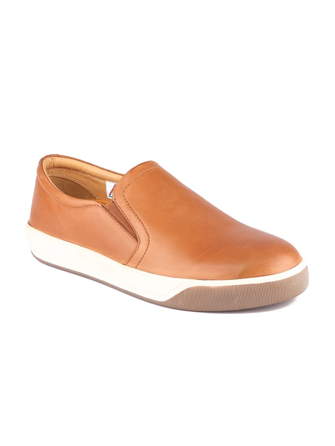 

TOP BRASS Men Tan-Brown Solid Genuine Leather Formal Slip-Ons