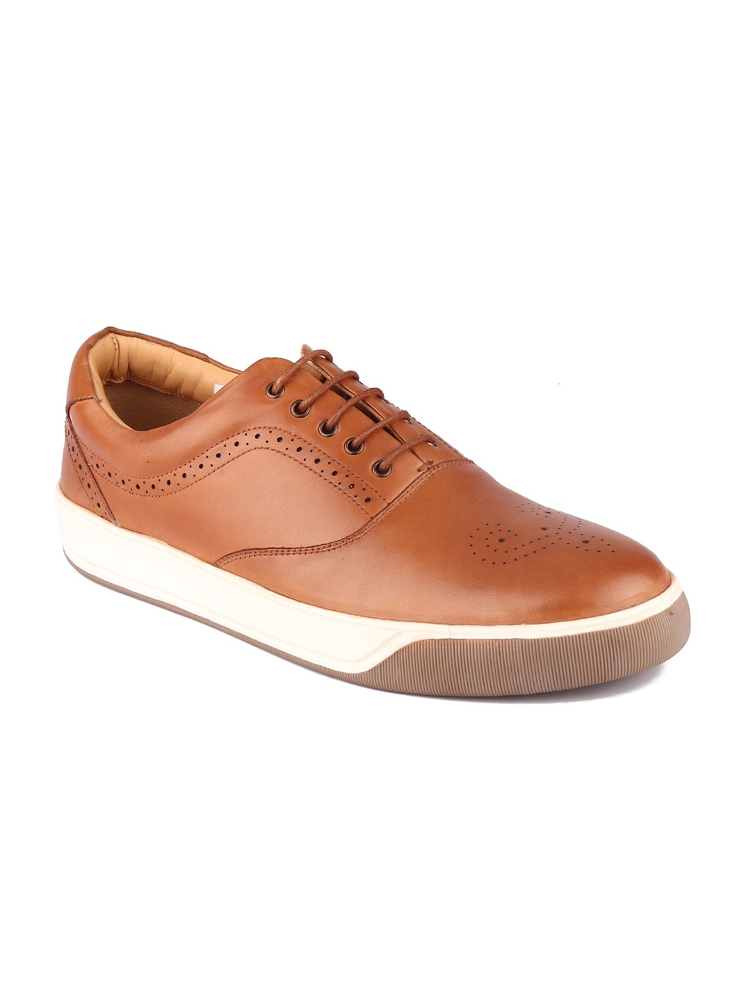 

TOP BRASS Men Tan Brown Genuine Leather Lace up Formal Shoe's