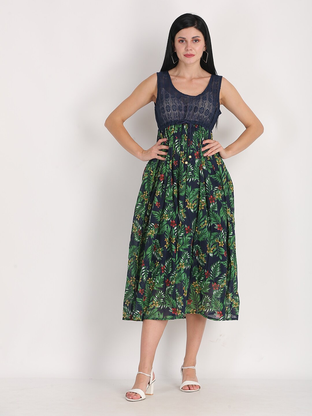 

NoBarr Multicoloured Floral Midi Dress, Multi