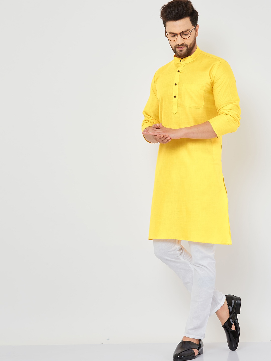 

Armaan Ethnic Men Yellow Solid Kurta