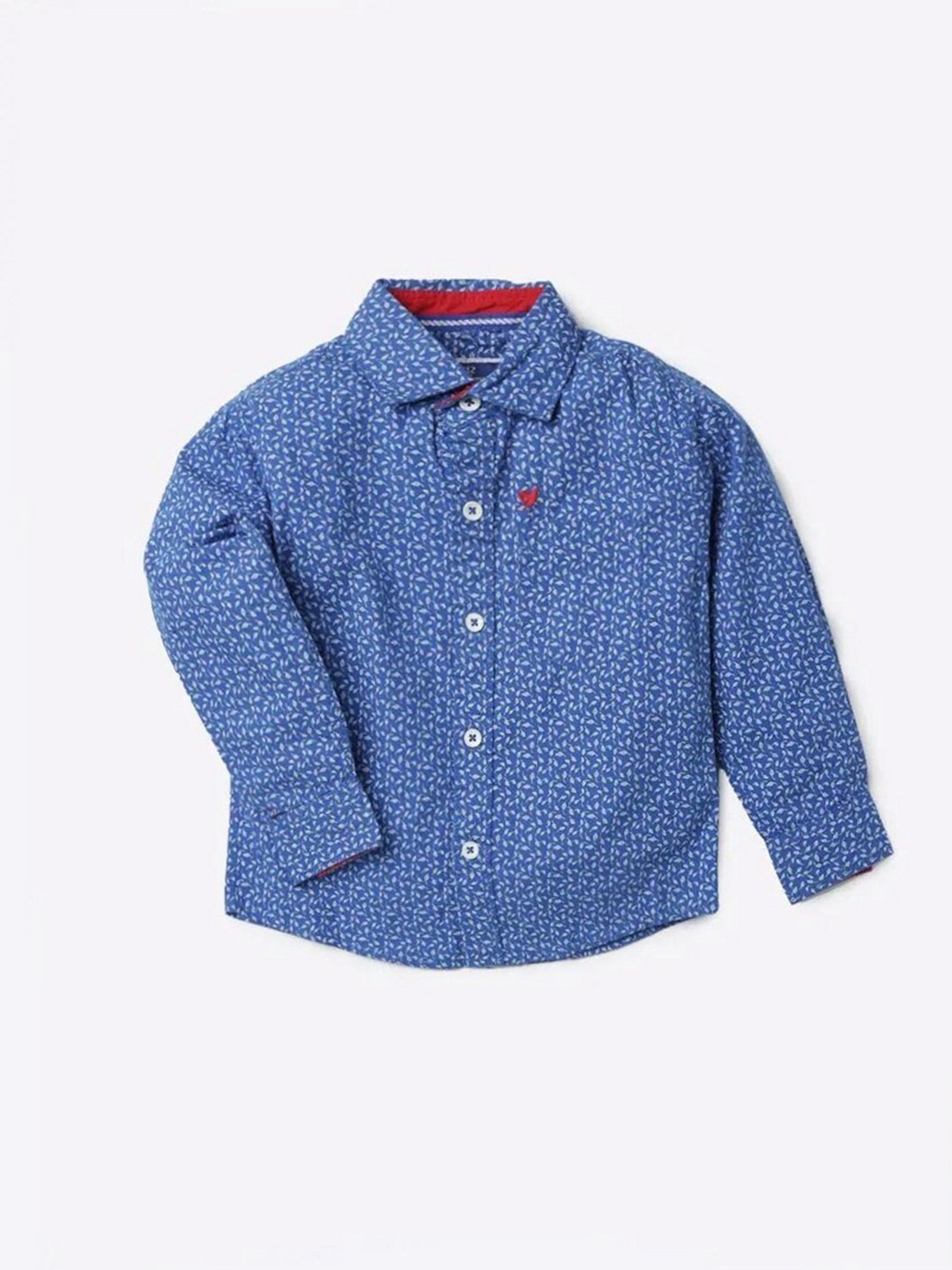 

612League Kids Boys Blue Classic Printed Casual Shirt