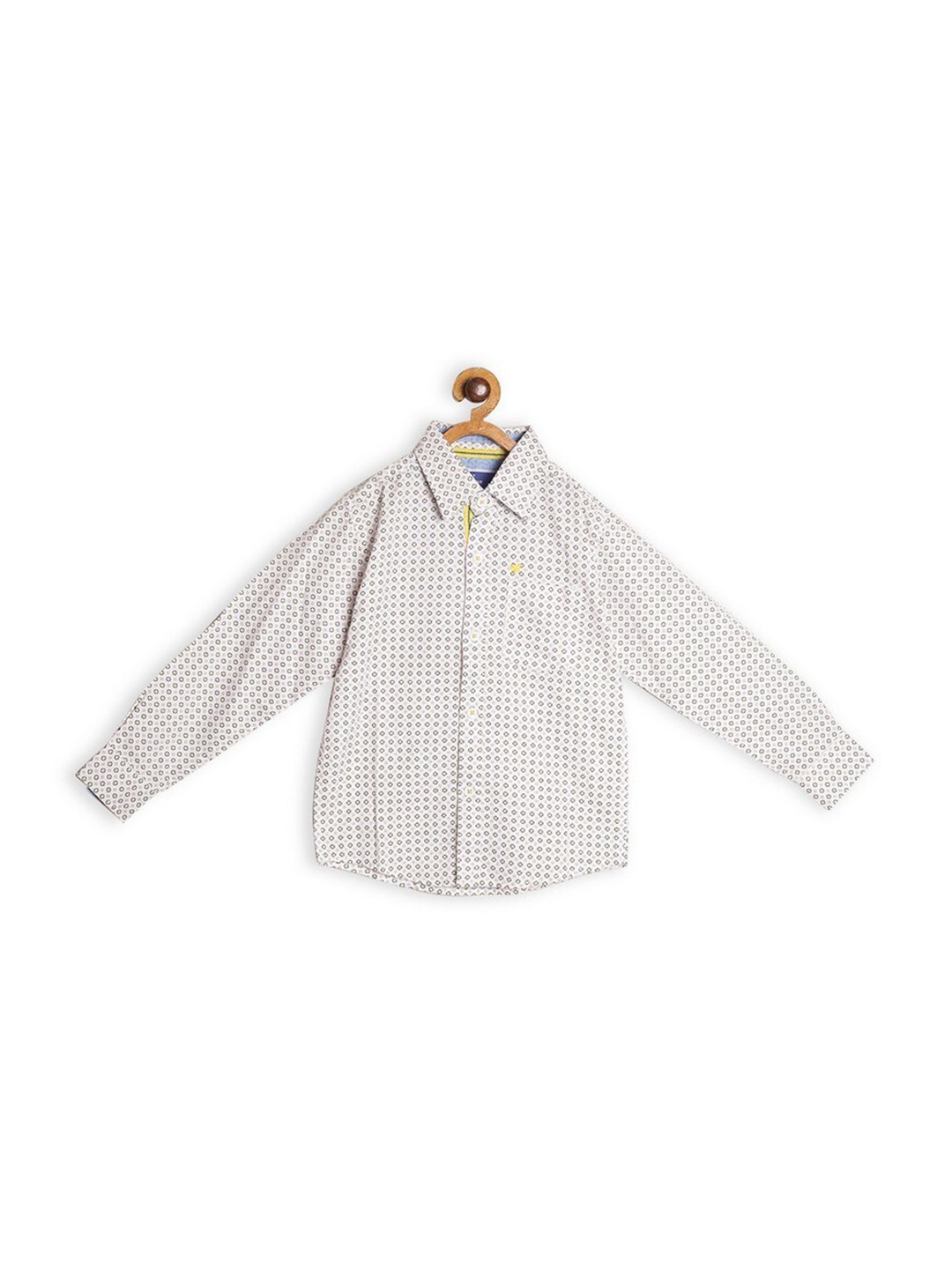 

612League Boys White Classic Printed Casual Cotton Shirt