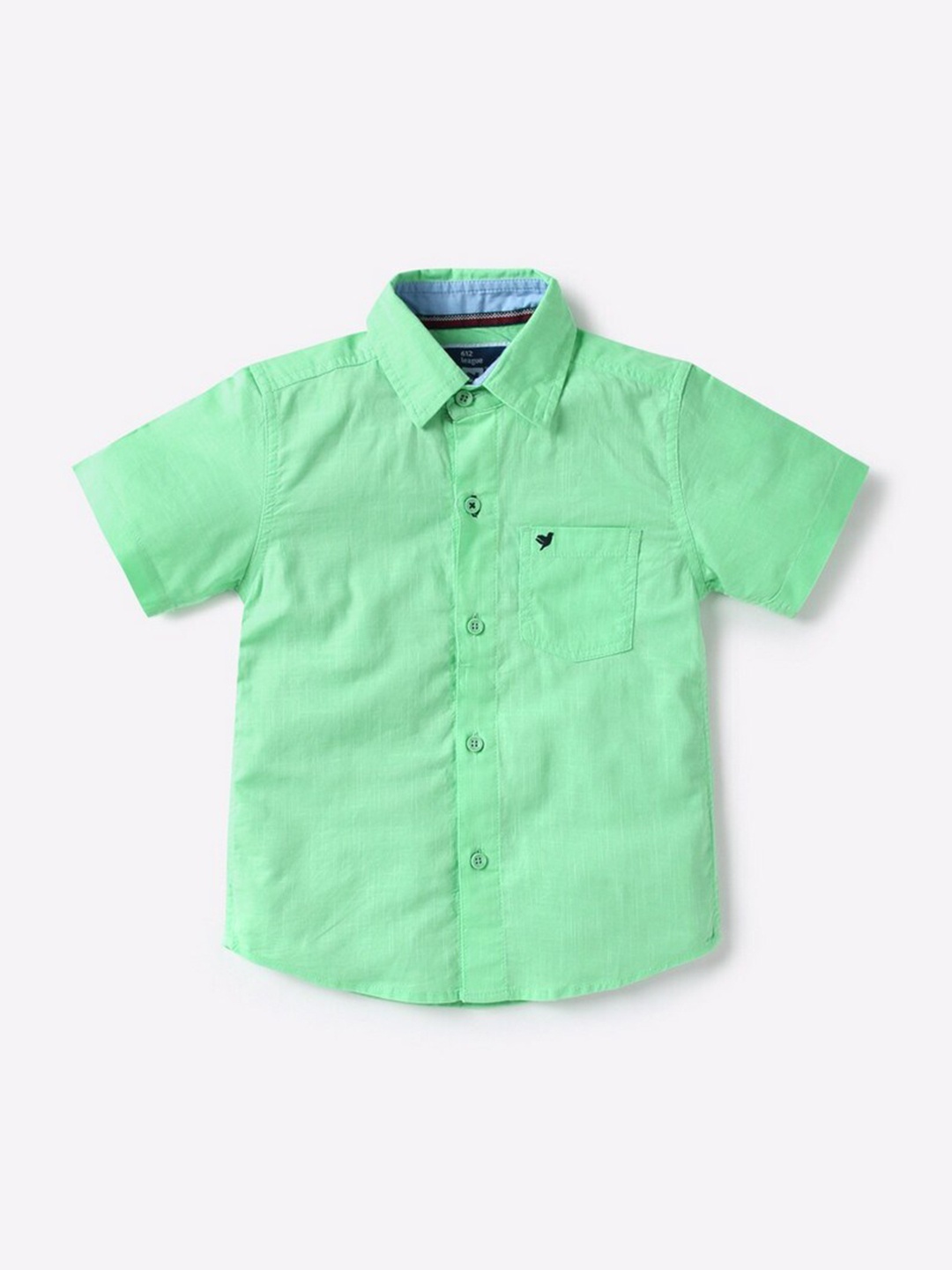 

612League Boys Green Classic Cotton Casual Shirt