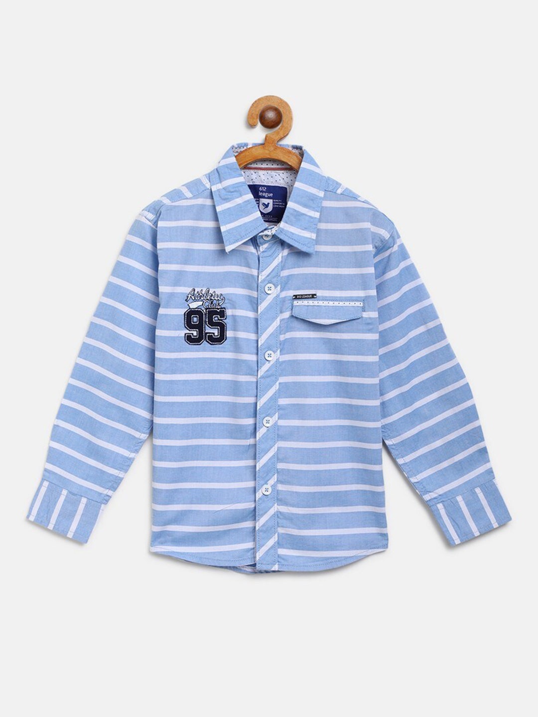 

612League Boys Blue Classic Striped Casual Shirt