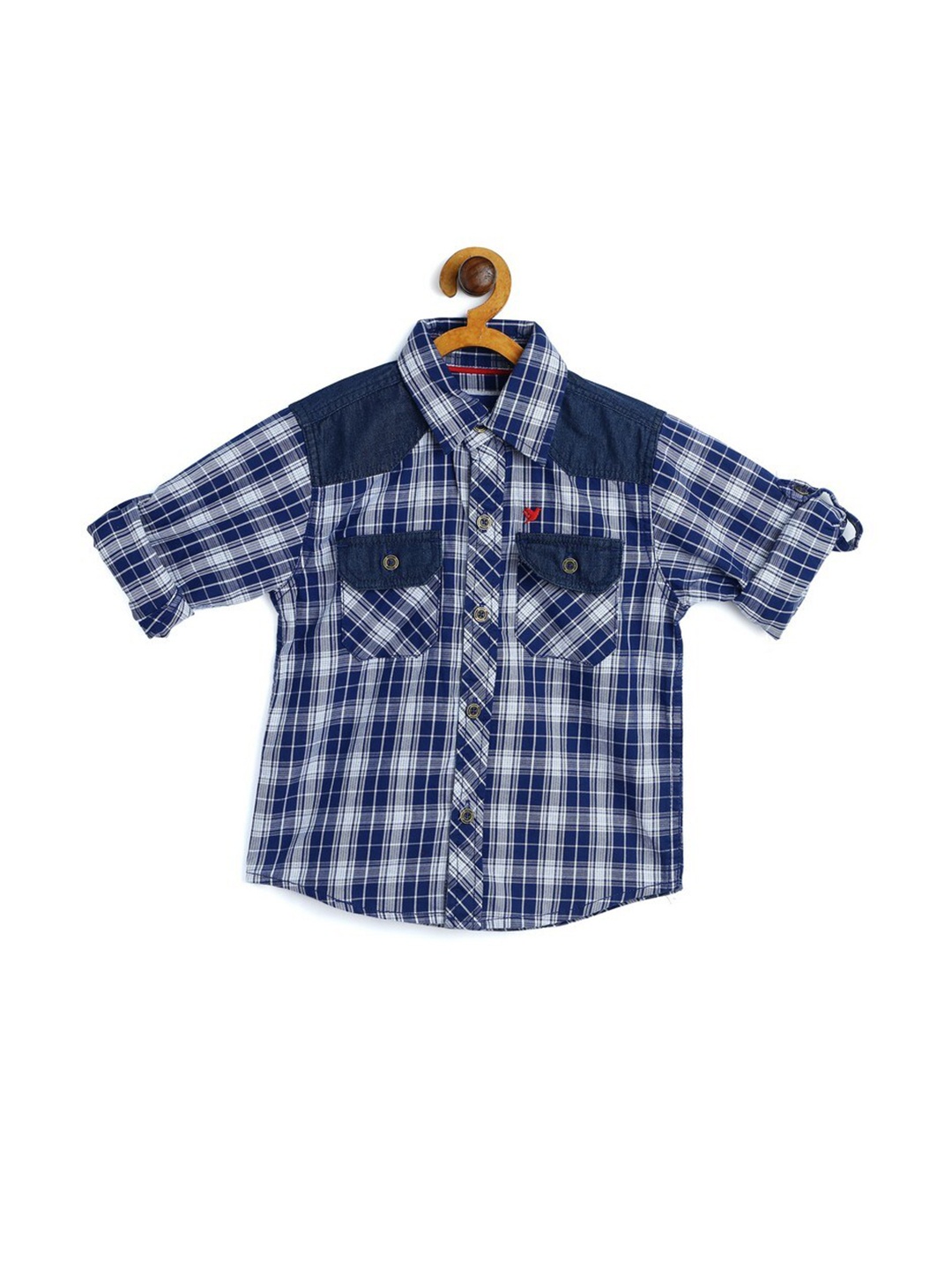 

612League Boys Blue Classic Checked Casual Shirt