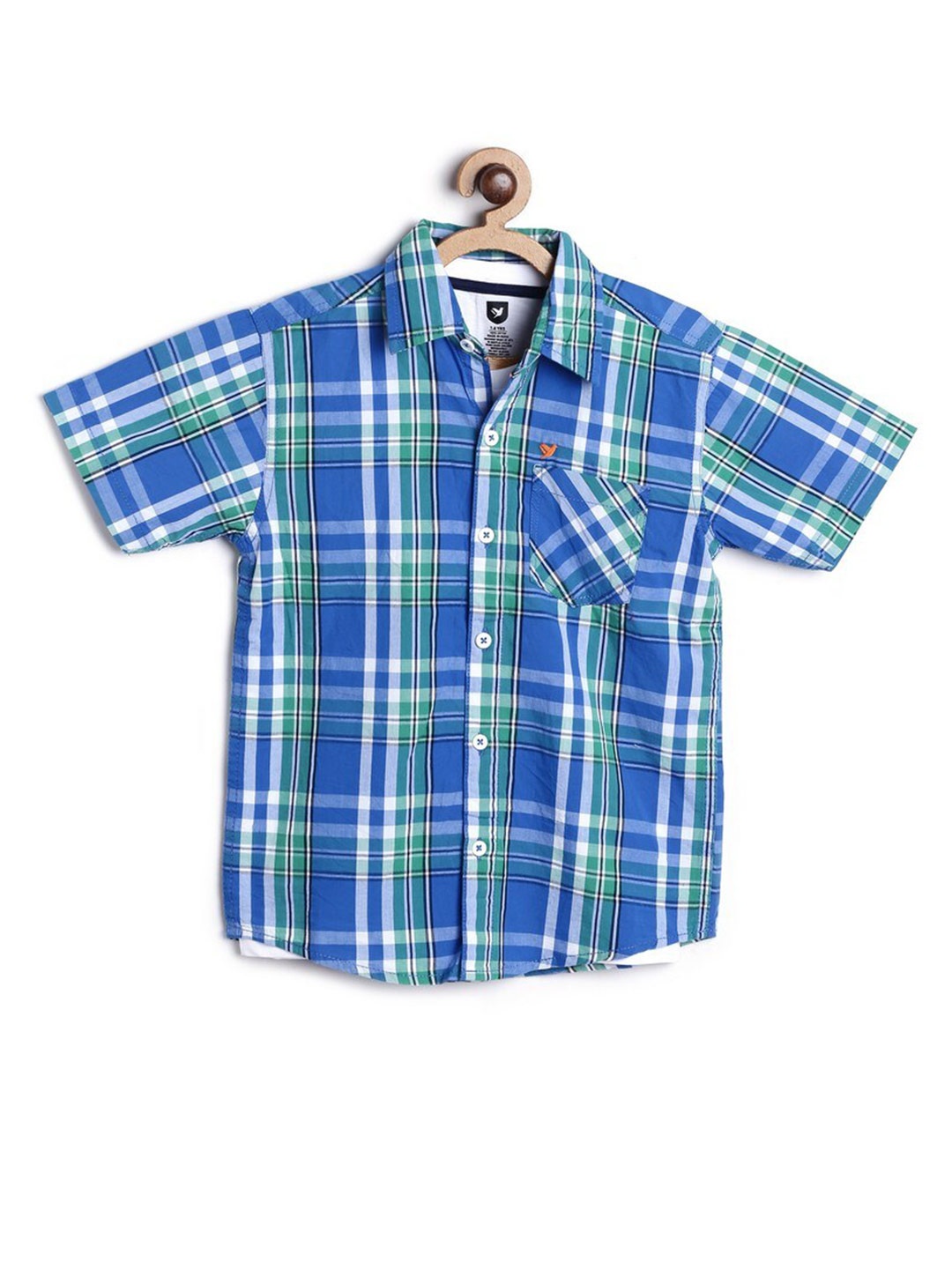 

612League Boys Blue Classic Tartan Checks Checked Casual Shirt