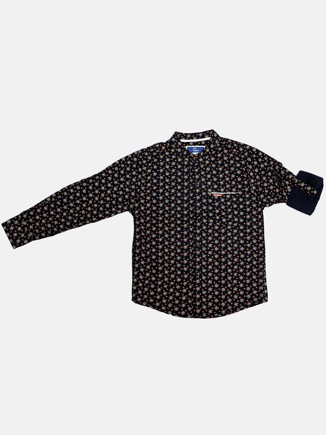 

612League Boys Blue Classic Printed Casual Shirt