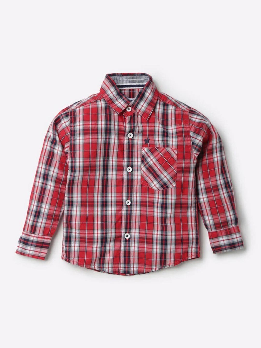 

612League Boys Red Classic Tartan Checks Checked Cotton Casual Shirt