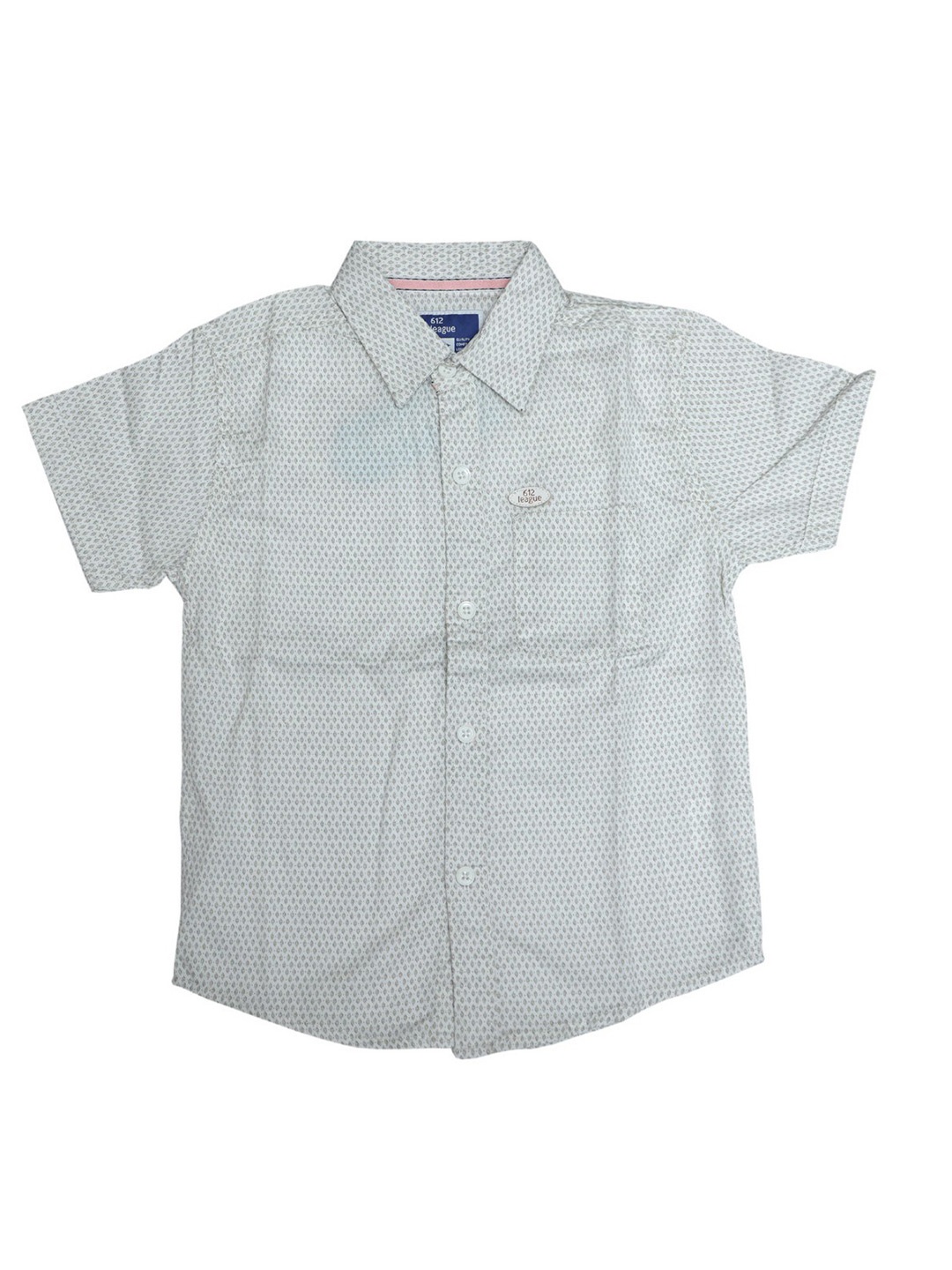 

612League Boys White Classic Printed Casual Shirt