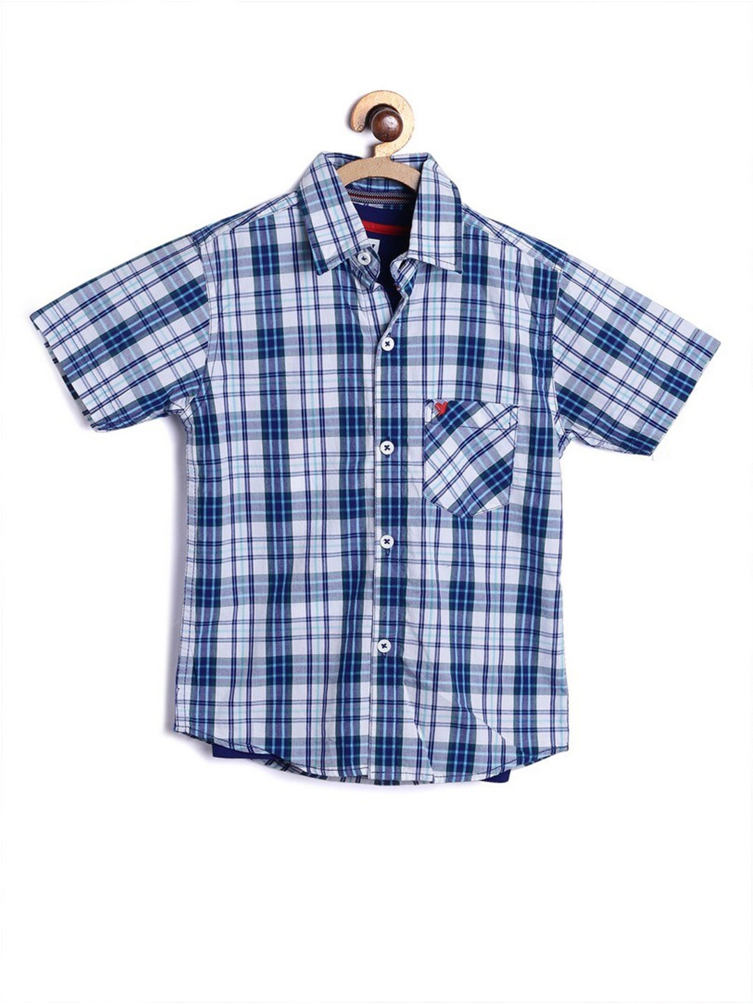 

612League Boys White Classic Checked Casual Shirt